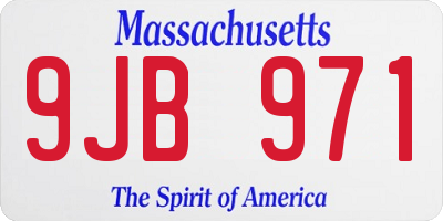 MA license plate 9JB971