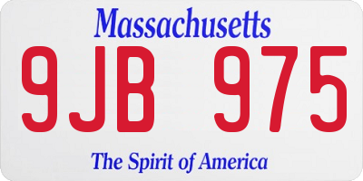 MA license plate 9JB975