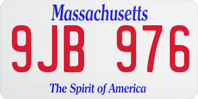 MA license plate 9JB976