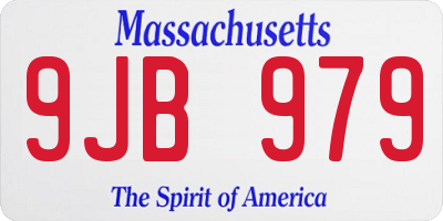 MA license plate 9JB979
