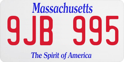 MA license plate 9JB995