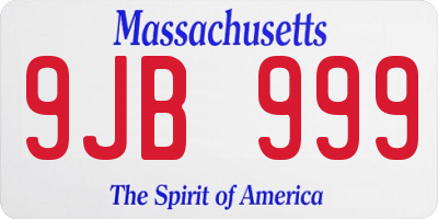 MA license plate 9JB999