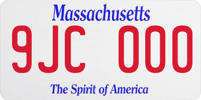 MA license plate 9JC000