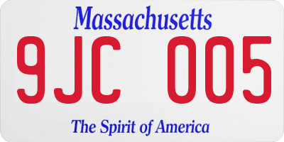 MA license plate 9JC005