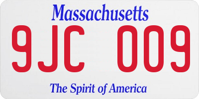 MA license plate 9JC009