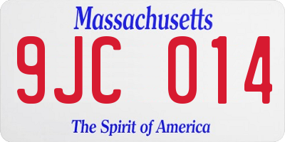 MA license plate 9JC014