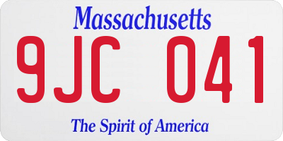 MA license plate 9JC041
