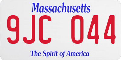 MA license plate 9JC044