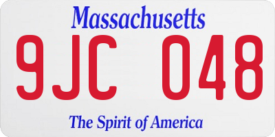 MA license plate 9JC048