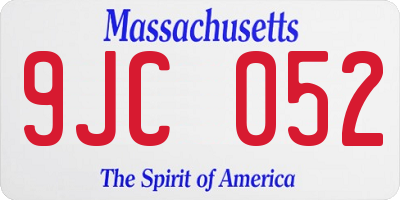 MA license plate 9JC052