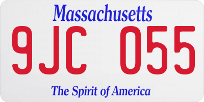MA license plate 9JC055