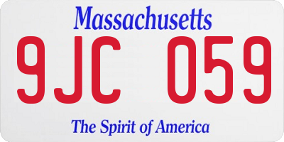MA license plate 9JC059