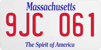 MA license plate 9JC061