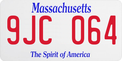 MA license plate 9JC064
