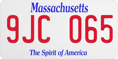 MA license plate 9JC065
