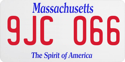 MA license plate 9JC066