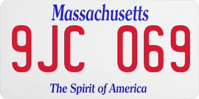 MA license plate 9JC069