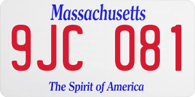 MA license plate 9JC081