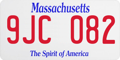MA license plate 9JC082