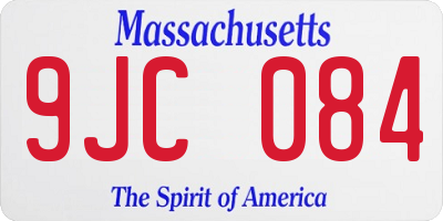 MA license plate 9JC084