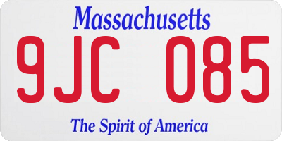 MA license plate 9JC085