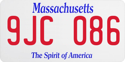 MA license plate 9JC086