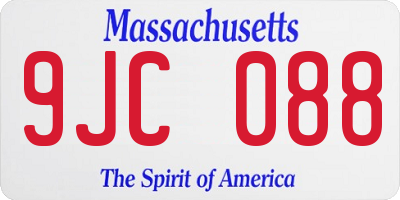 MA license plate 9JC088
