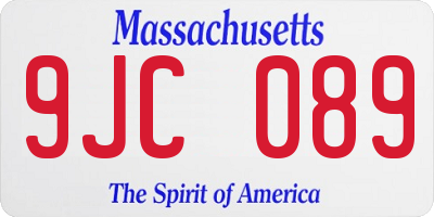 MA license plate 9JC089