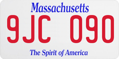 MA license plate 9JC090