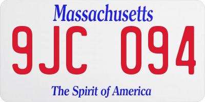 MA license plate 9JC094