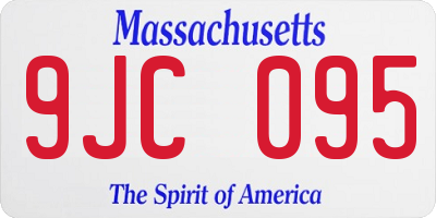 MA license plate 9JC095