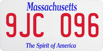 MA license plate 9JC096