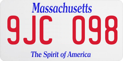 MA license plate 9JC098