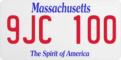 MA license plate 9JC100