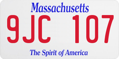 MA license plate 9JC107