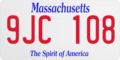 MA license plate 9JC108