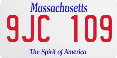 MA license plate 9JC109