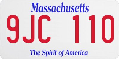 MA license plate 9JC110