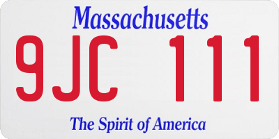 MA license plate 9JC111