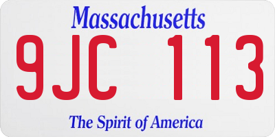 MA license plate 9JC113