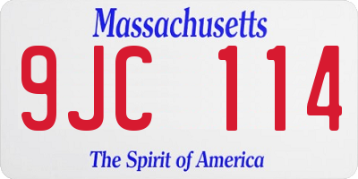 MA license plate 9JC114