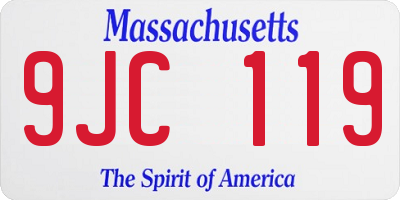 MA license plate 9JC119