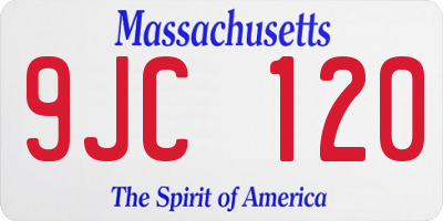 MA license plate 9JC120