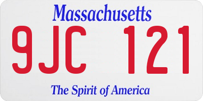 MA license plate 9JC121