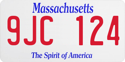 MA license plate 9JC124