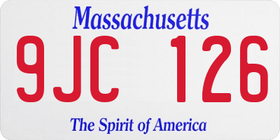MA license plate 9JC126