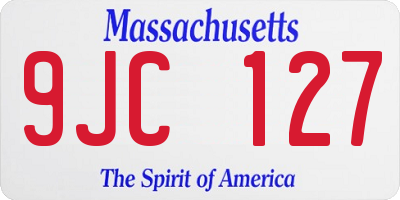 MA license plate 9JC127