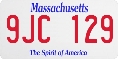 MA license plate 9JC129