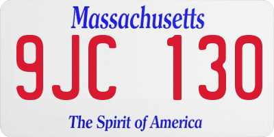 MA license plate 9JC130