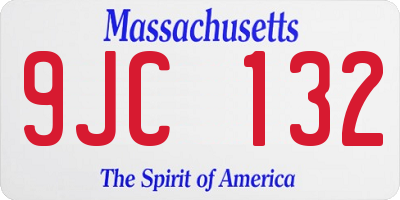 MA license plate 9JC132